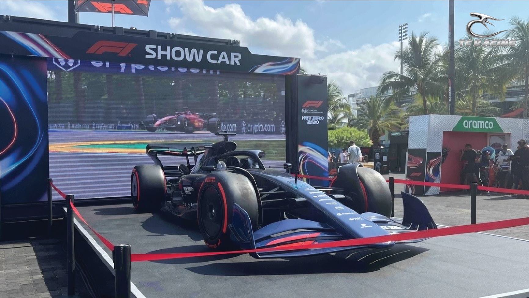 Formula 1 race car on display